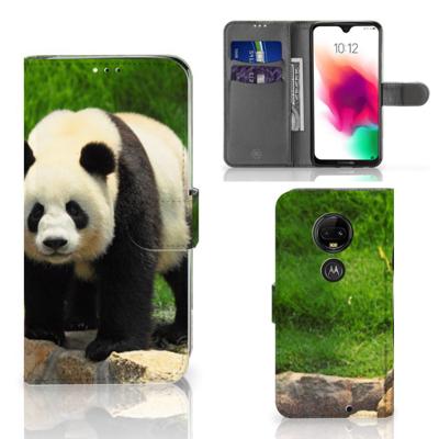 Motorola Moto G7 | G7 Plus | Telefoonhoesje | Met pasjeshouder | Panda