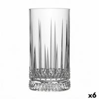 Glas Quid Style Transparant Glas Strepen 460 ml (6 Stuks)