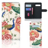 Telefoonhoesje met Pasjes voor Samsung Galaxy S10 Pink Peacock - thumbnail