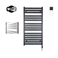 Elektrische Radiator Sanicare HWV - Moda Met Wifi 120x60 cm Mat Zwart 876W Met Thermostaat Zwart Rechtsonder