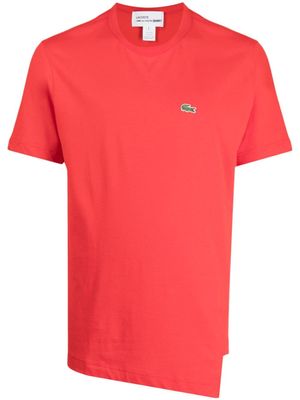 Comme Des Garçons Shirt x Lacoste t-shirt asymétrique à patch logo - Rouge