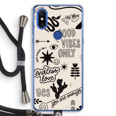Good vibes: Xiaomi Mi Mix 3 Transparant Hoesje met koord
