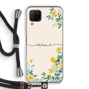 Gele bloemen: Huawei P40 Lite Transparant Hoesje met koord