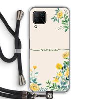 Gele bloemen: Huawei P40 Lite Transparant Hoesje met koord