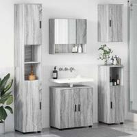 Badkamermeubelset met opslag 5 pcs Grijs sonoma 61 x 35 x 64 cm