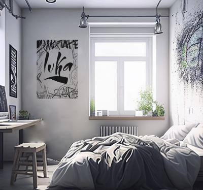 Zwart en wit graffiti poster