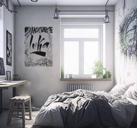 Zwart en wit graffiti poster