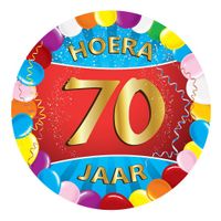 25x Gekleurde bierviltjes 70 jaar feestartikelen Verjaardag leeftijden onderzetters. Ook leuk als ca