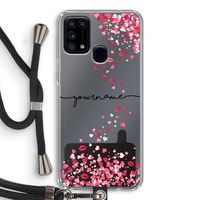 Hartjes en kusjes: Samsung Galaxy M31 Transparant Hoesje met koord