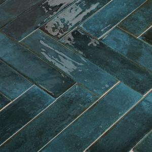 Dateg Wandtegel Brunei Mar Blauwgroen 6,5x25 Inhoud doos 0,82m2
