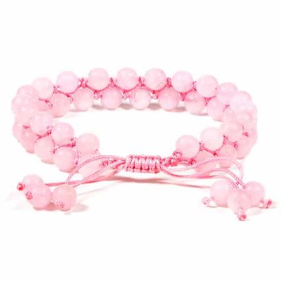Edelsteen Armband Rozenkwarts met Knoop