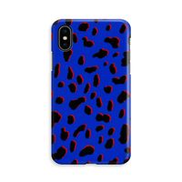 Blue Leopard: iPhone Xs Volledig Geprint Hoesje