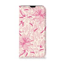 iPhone 13 Mini Smart Cover Pink Flowers - thumbnail