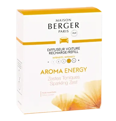 Autoparfum navulling 2 stuks Energy - Zestes toniques / Sparkling zest