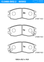 Remblokkenset, schijfrem ATE, u.a. für Mitsubishi, Proton