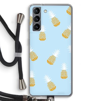 Ananasjes: Samsung Galaxy S21 Transparant Hoesje met koord