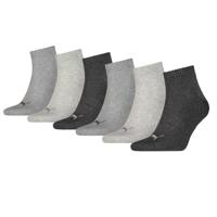 Puma Quarter Sokken Plain 6-pack Antraciet Melange-35/38