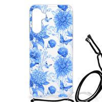 Case voor Samsung Galaxy A14 5G Flowers Blue