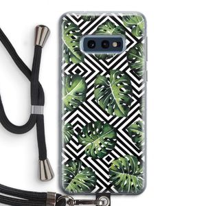 Geometrische jungle: Samsung Galaxy S10e Transparant Hoesje met koord