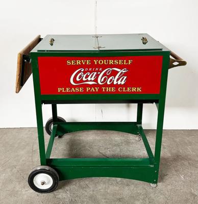 1990&apos;s Reproductie 1929 Glascock Coca-Cola Bottle Cooler in Gelimiteerde Oplage