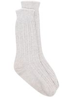 Eleventy cable-knit cashmere socks - Gris - thumbnail