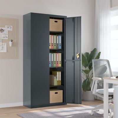 Archiefkast 90x40x200 cm staal antracietkleurig