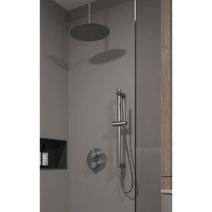 Regendouche set SaniClear Iron | Inbouw | Thermostaatkraan | 2-weg | Rond | Gunmetal