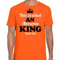 Koningsdag verkleed T-shirt voor heren - King - oranje - feestkleding - thumbnail