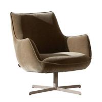 Bronx71 Fauteuil Stella draaibaar velvet bruin