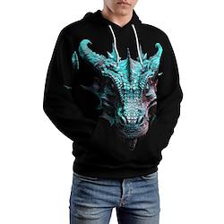 grafische draak herenmode 3d print hoodie vakantie streetwear hoodies zwarte capuchon print fleece winter lente herfstdesigner sweatshirt met capuchon Lightinthebox