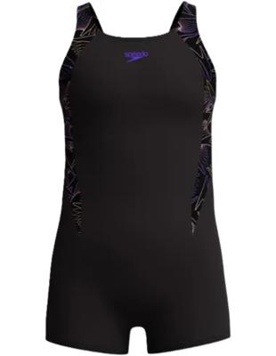 Speedo Eco H-boom Splice Legsuit Kinder Badpak (zwart / Paars) Zwart / Paars 11-12y