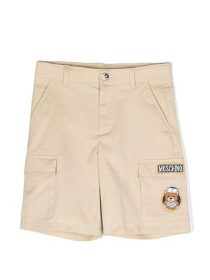 Moschino Kids short à poches cargo - Tons neutres