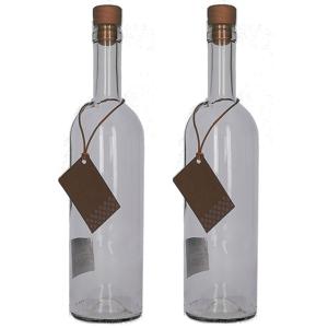 Fles met kurk - 12x stuks - 750 ml - glas - Glasflessen / flessen met kurk - Decoratie of opslag - t