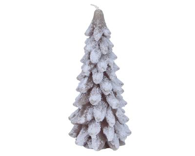 Kaars wax d8h16.5 cm licht bruin kerst - Decoris