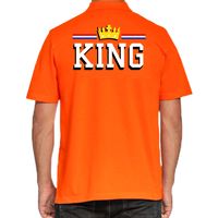 Grote maten King polo shirt oranje voor heren - Koningsdag polo shirts - thumbnail