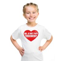 Huwelijksaanzoek t-shirt Wil je met papa trouwen wit kinderen