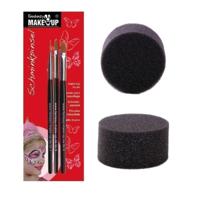 Schmink / make up setje - 2 sponzen - 3 penselen - Schminken - grimeren - universeel Schmink / make up setje - 2 sponzen - 3 penselen - Schminken - grimeren - universeel