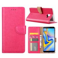 Samsung Galaxy J6 Plus (2018) Hoesje Roze met Pasjeshouder