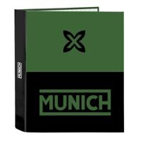 Ringmap Munich Caviar Groen Zwart A4 27 x 33 x 6 cm