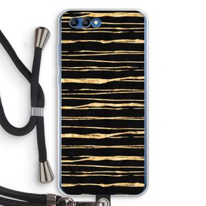 Gouden strepen: Honor 10 Transparant Hoesje met koord