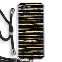 Gouden strepen: Honor 10 Transparant Hoesje met koord