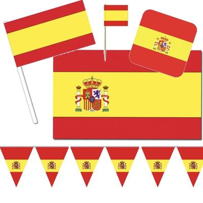 Feestartikelen Spanje versiering pakket XL - Spanje landen thema decoratie - Spaanse vlag