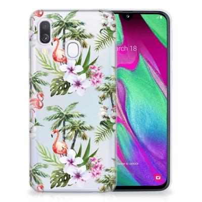 Samsung Galaxy A40 | TPU Hoesje | Flamingo Palms