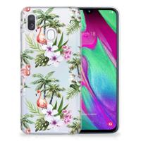 Samsung Galaxy A40 | TPU Hoesje | Flamingo Palms