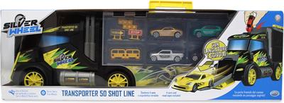 Online Retail Shop Vrachtauto silver wheels transporter met 4 auto&apos;s