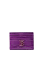 Burberry porte-cartes en cuir à fini embossé - Violet