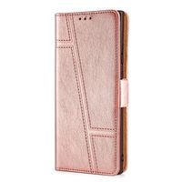 Samsung Galaxy A12 hoesje - Bookcase - Pasjeshouder - Portemonnee - Patroon - Kunstleer - Rose Goud - thumbnail