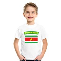 T-shirt met Surinaamse vlag wit kinderen