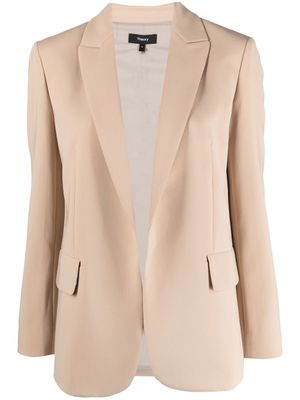 Theory blazer en crêpe à simple boutonnage - Tons neutres