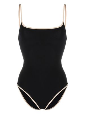 TOTEME maillot de bain rayé à fines bretelles - Noir